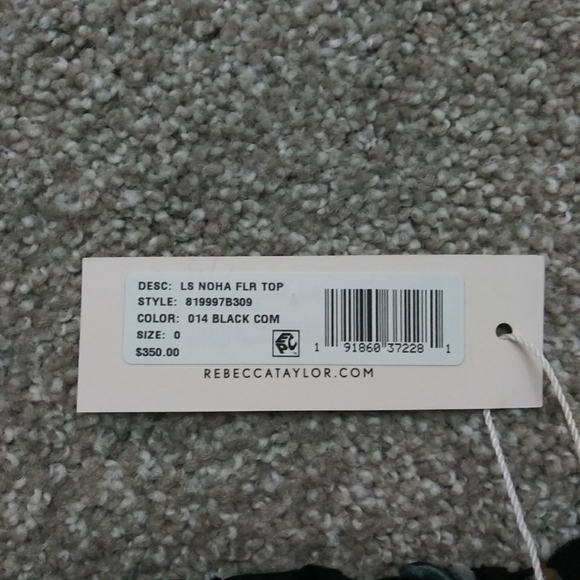 NWT Sz 0 Rebecca Taylor Silk Velvet Floral Top - Picture 8 of 11